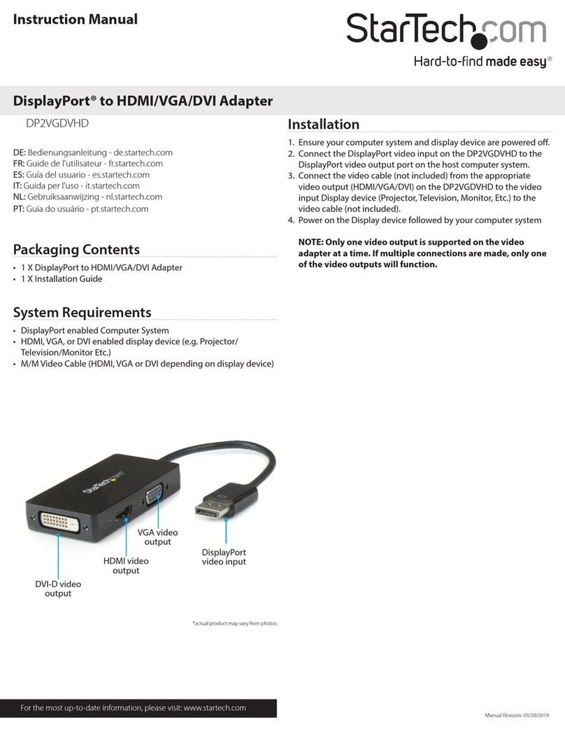 StarTech.com DP2VGDVHD User manual