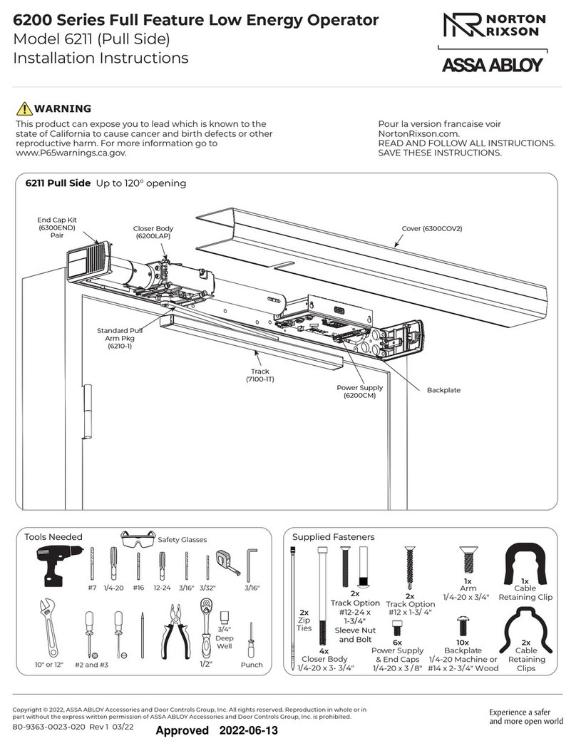 Assa Abloy NORTON RIXSON 6200 Series User manual