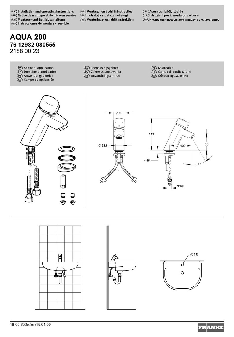 Franke AQUA 200 Installation and operating instructions
