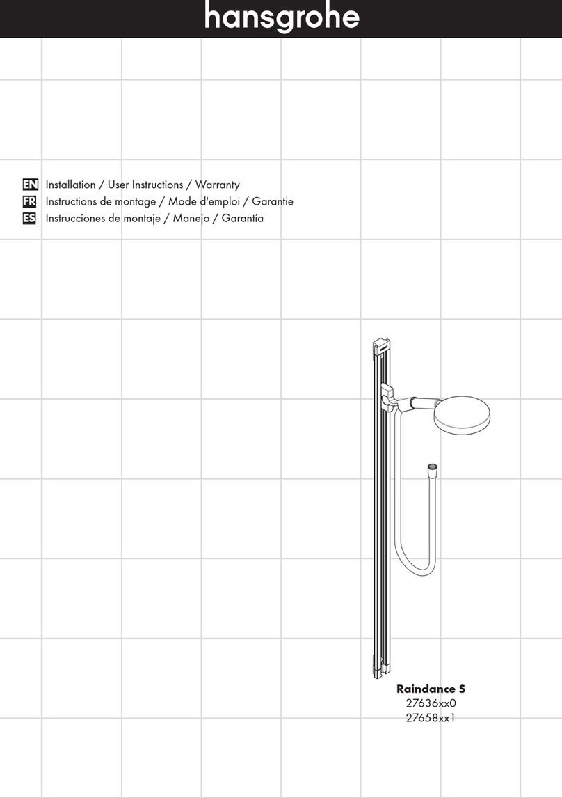 Hans Grohe Raindance S 27636 0 Series Installation/User Instructions/Warranty Hans Grohe Raindance S 27636 0 Series Installation/User Instructions/Warranty