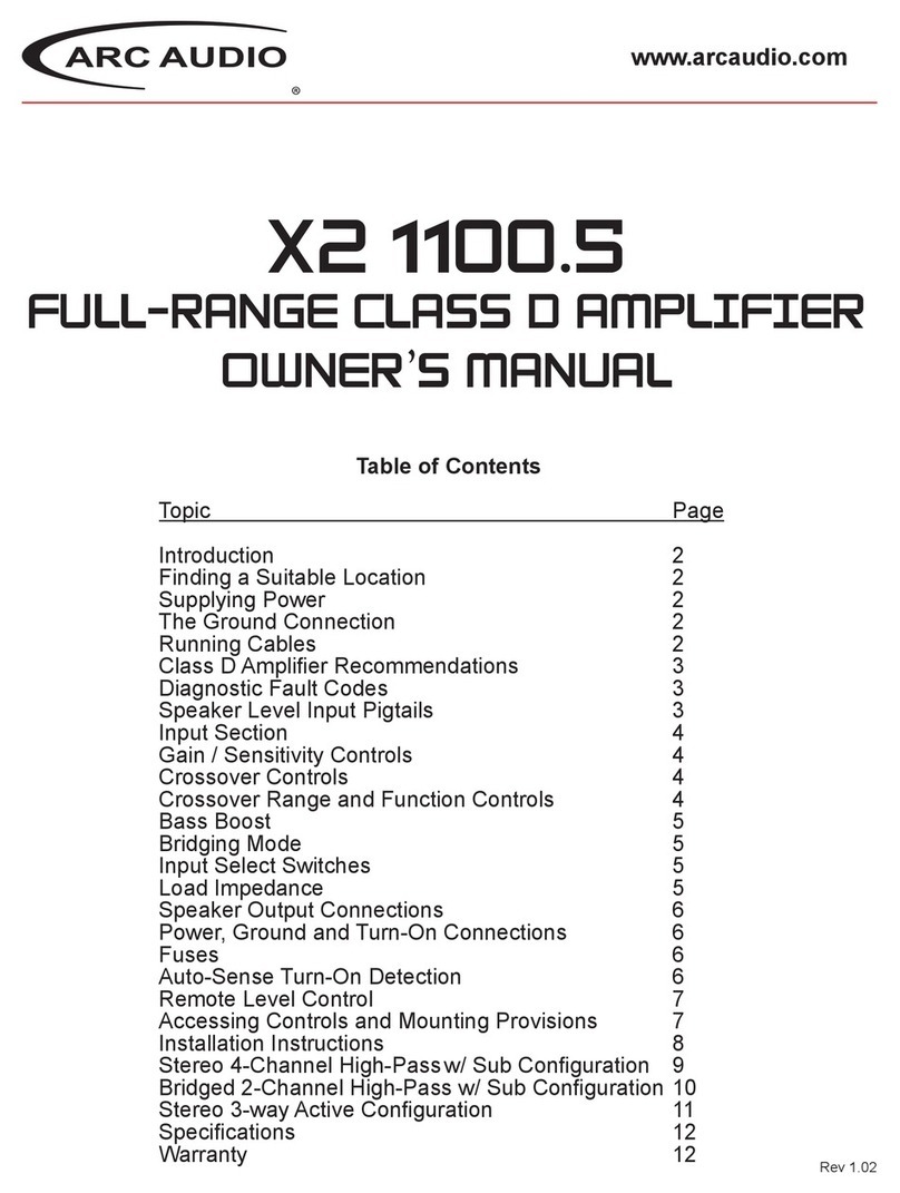 ARC Audio X2 1100.5 User manual