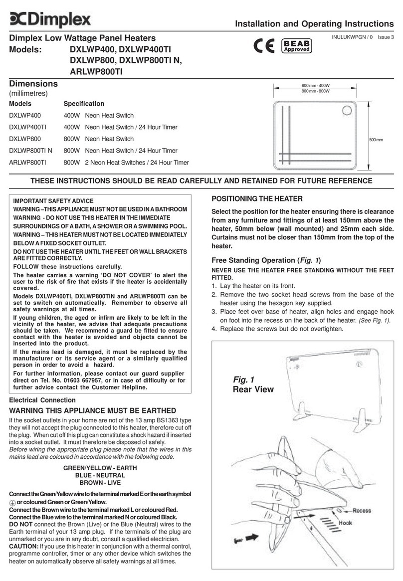 Dimplex DXLWP400 User manual