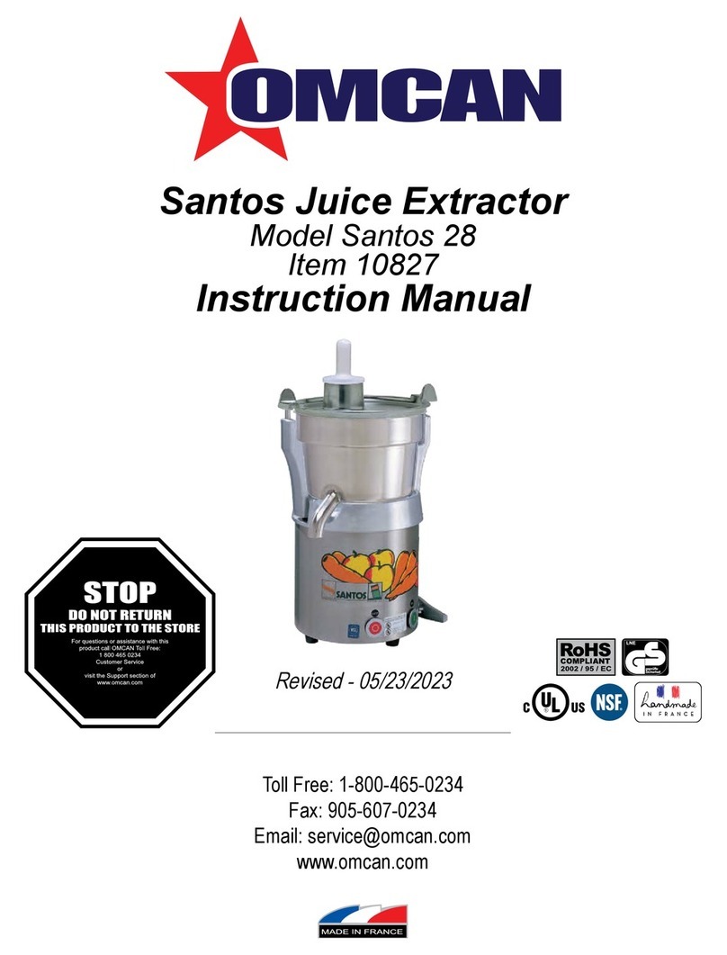 Omcan 10827 instruction manual