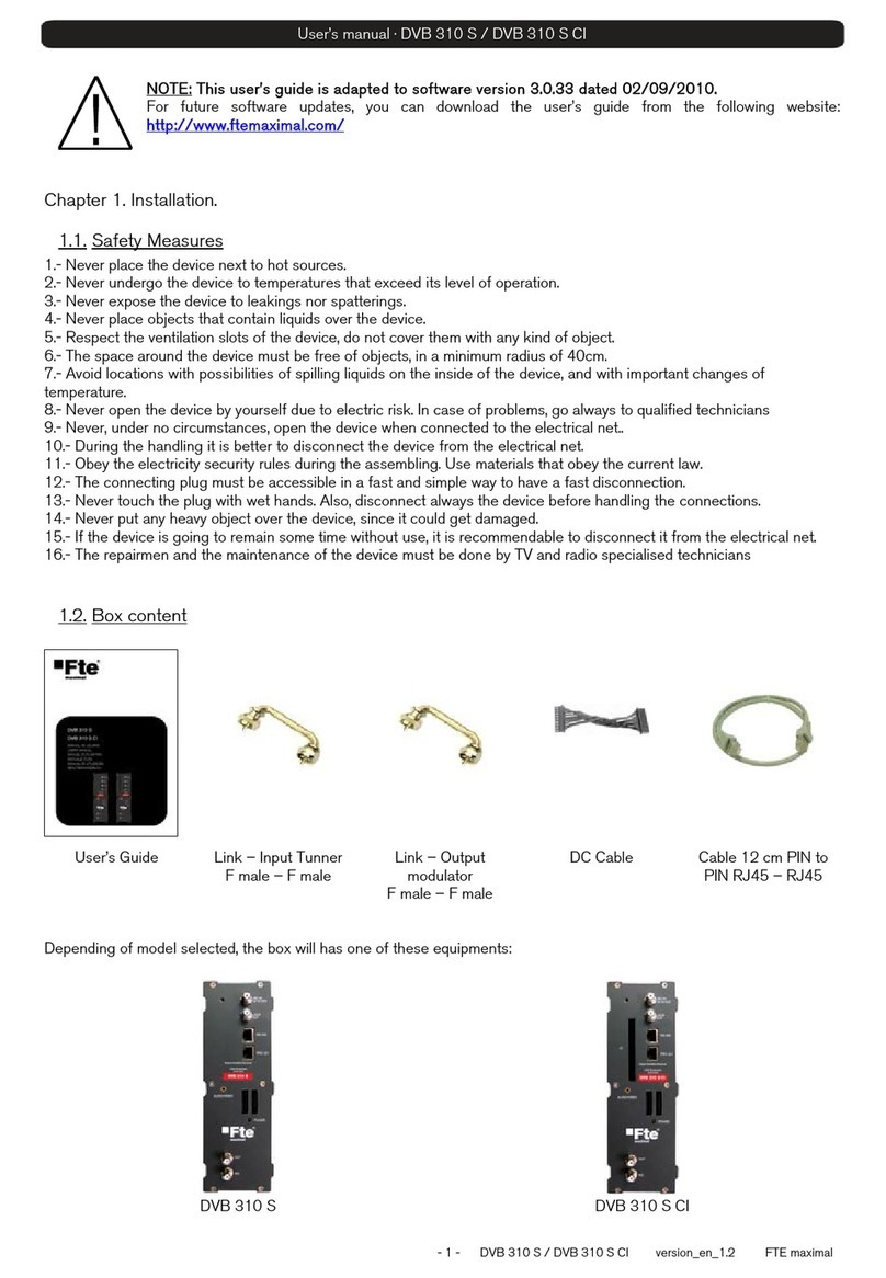 FTE Maximal DVB 310 S user manual