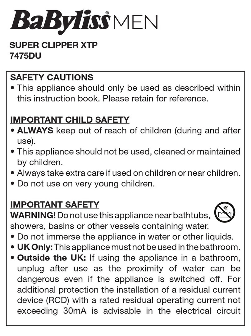 BaBylissMEN SUPER CLIPPER XTP manual