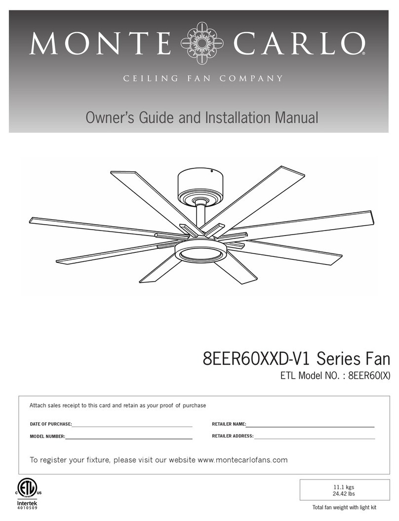 Monte Carlo Fan Company Empire 8EER60 D-V1 Series Owner's guide and installation manual