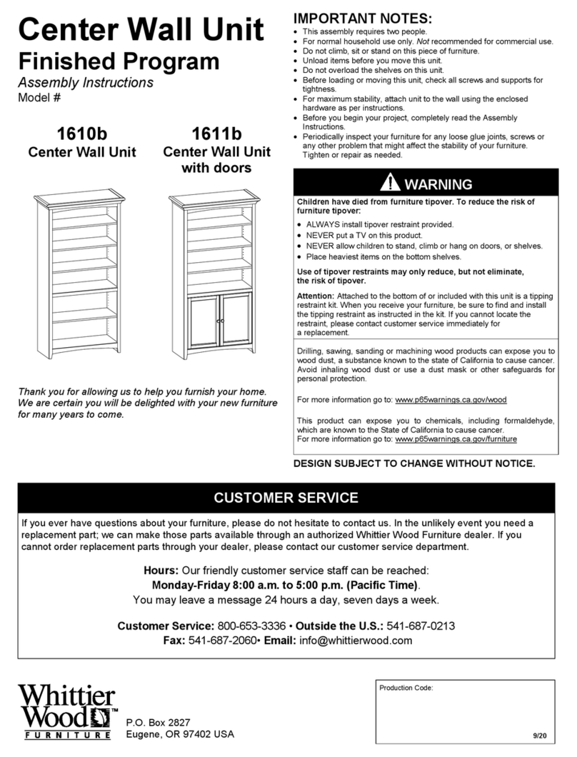 Whittier Wood 1610b Assembly instructions