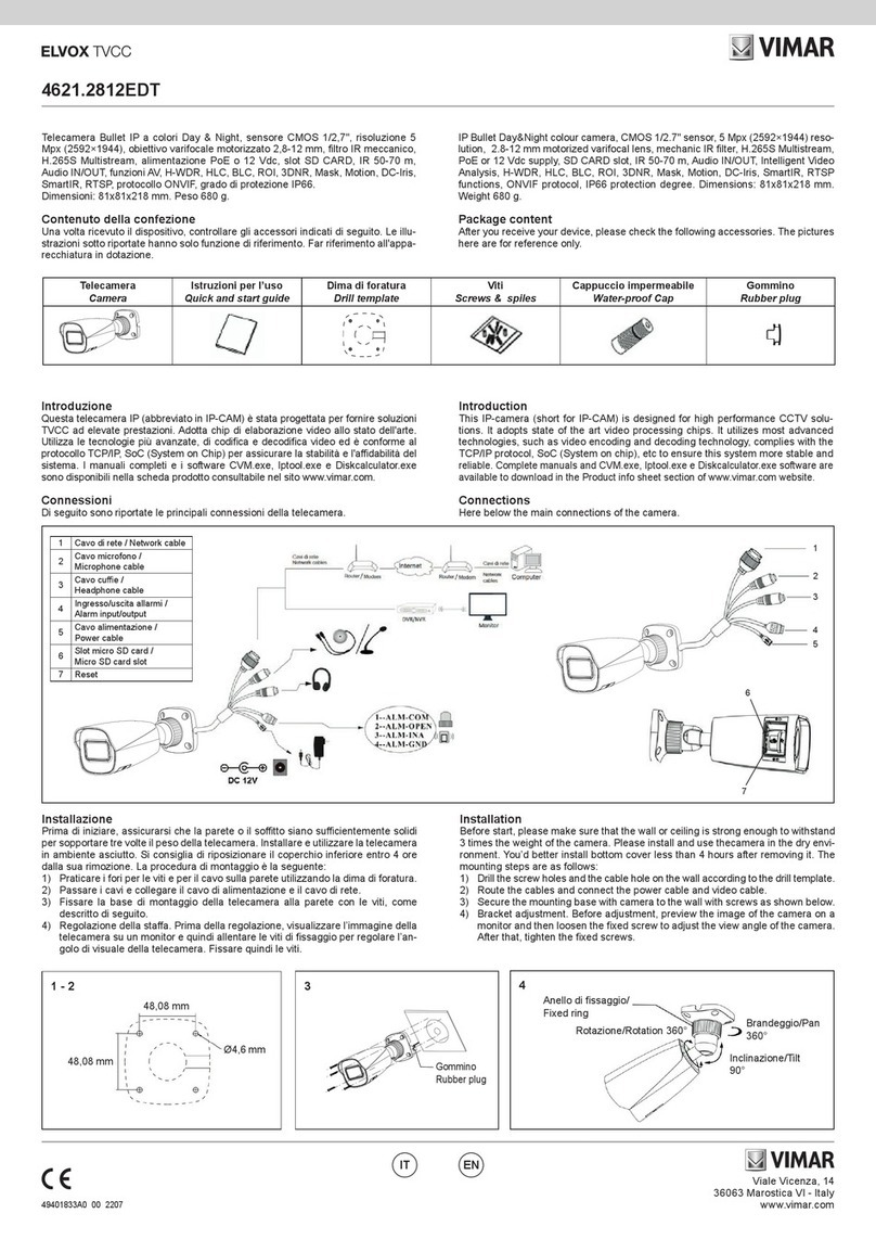 Vimar ELVOX 4621.2812EDT quick start guide