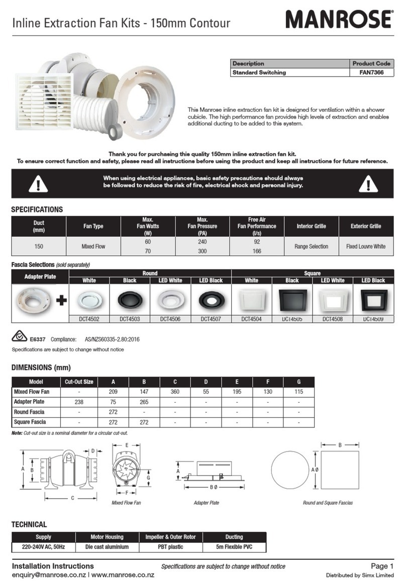 Manrose FAN7366 User manual