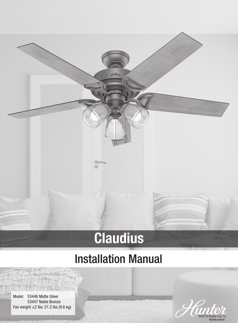 Hunter Claudius 53446 installation manual