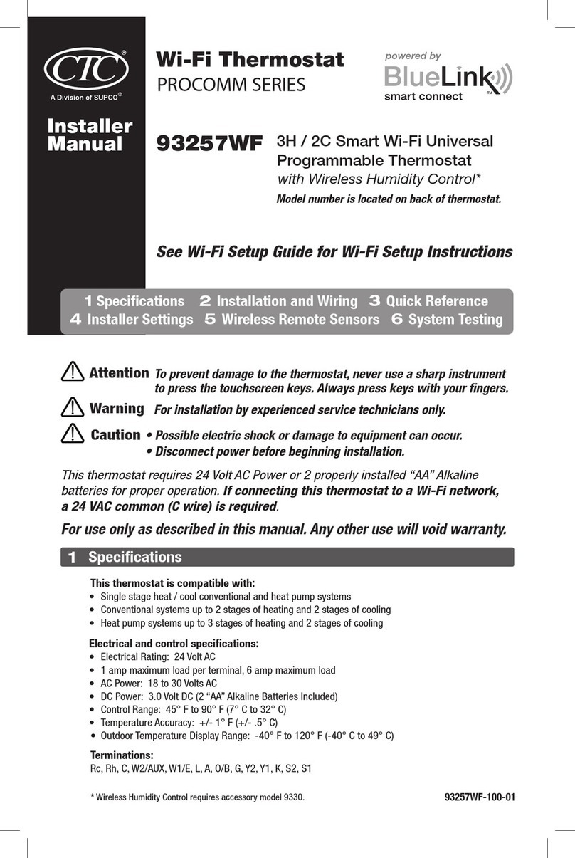 Supco CTC PROCOMM Series Installer manual Supco CTC PROCOMM Series Installer manual