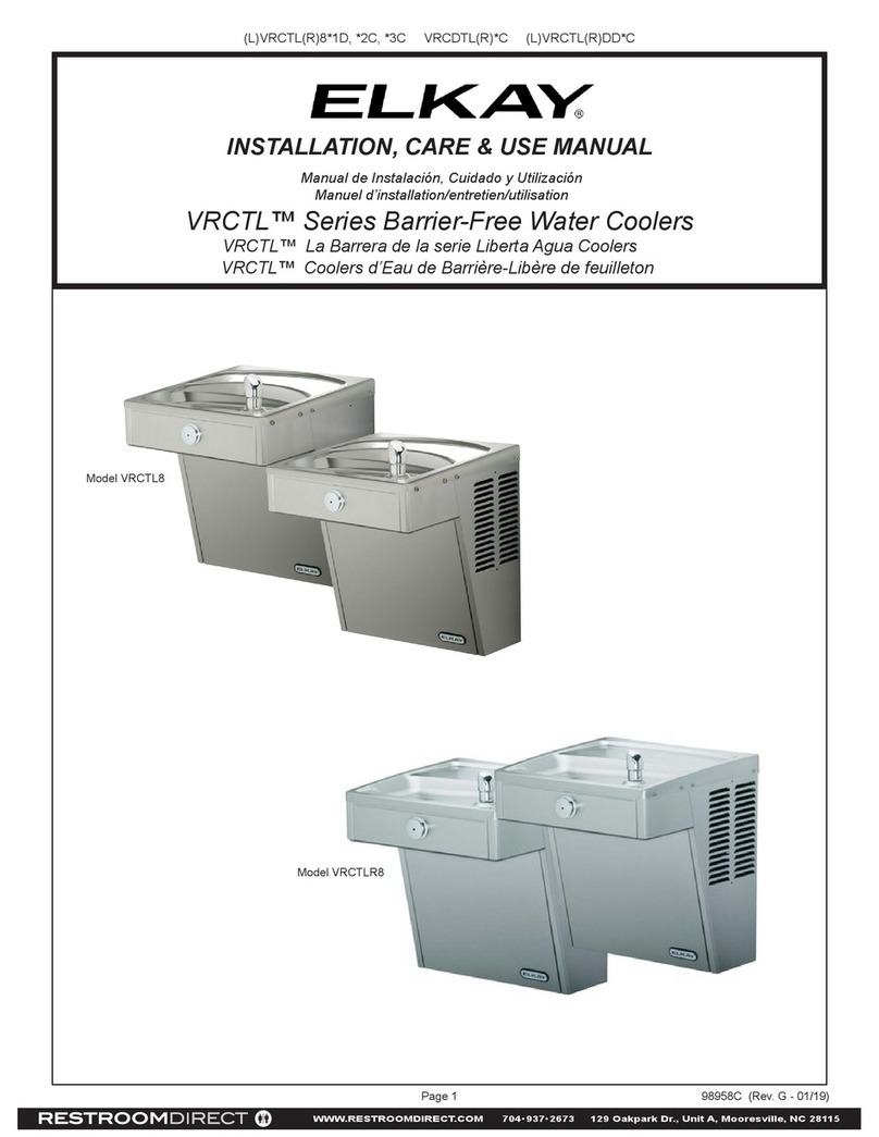 Elkay VRCTL 8 1D Series Installation, care & use manual