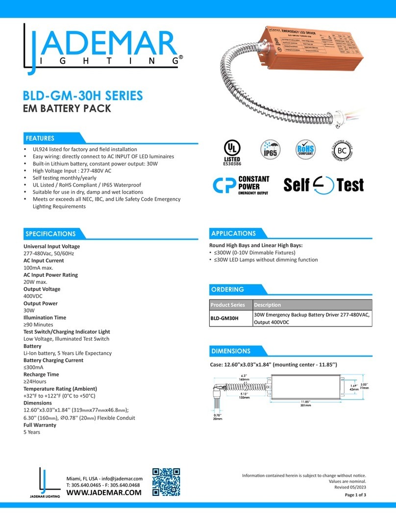 JADEMAR LIGHTING BLD-GM-30H Series quick start guide