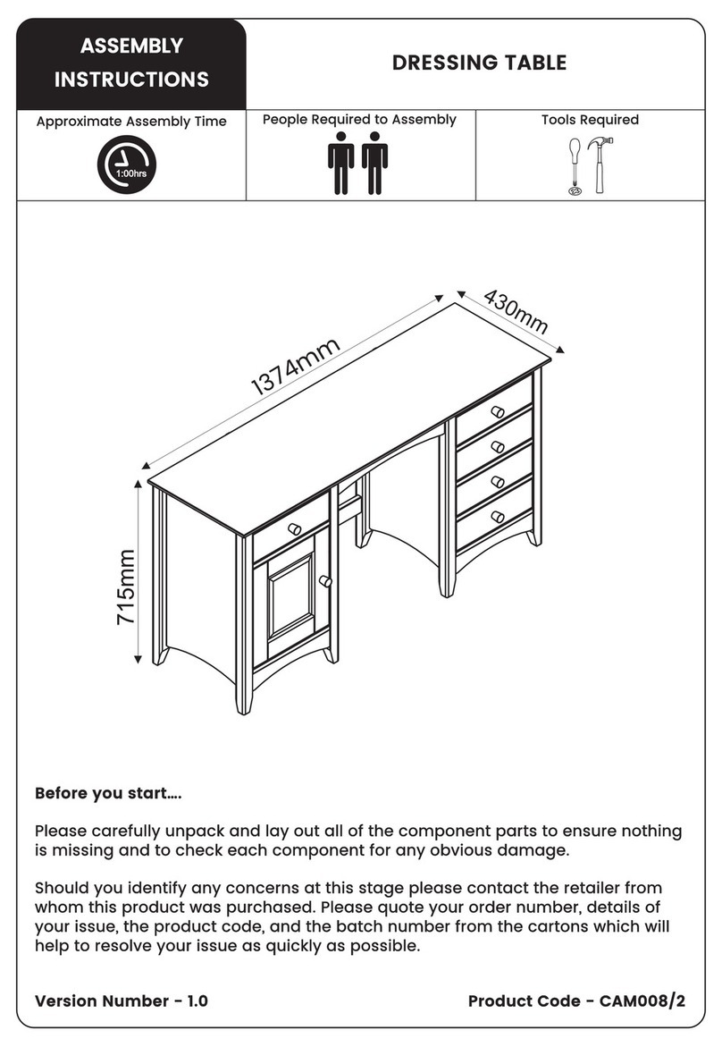 Julian Bowen Limited CAM008/2 Assembly instructions