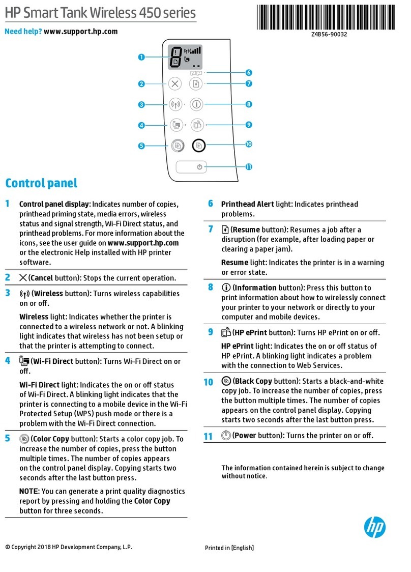 HP Smart Tank Wireless 450 Series User manual