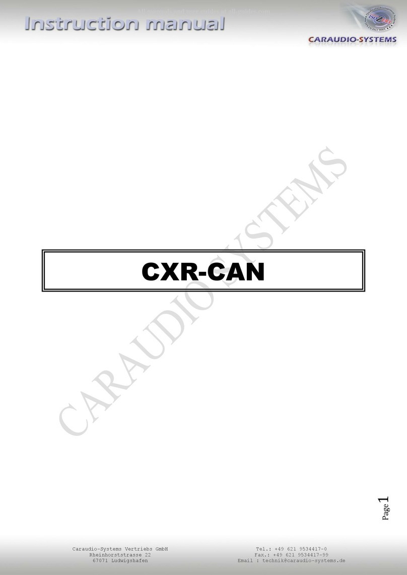 Caraudio-Systems CXR-CAN User manual