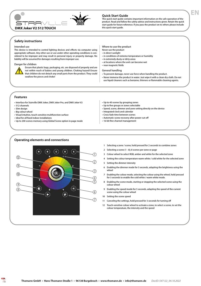Stairville DMX Joker V2 512 TOUCH quick start guide
