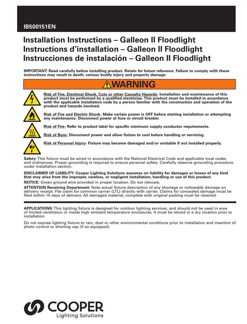Cooper Lighting Solutions Galleon II Floodlight installation instructions