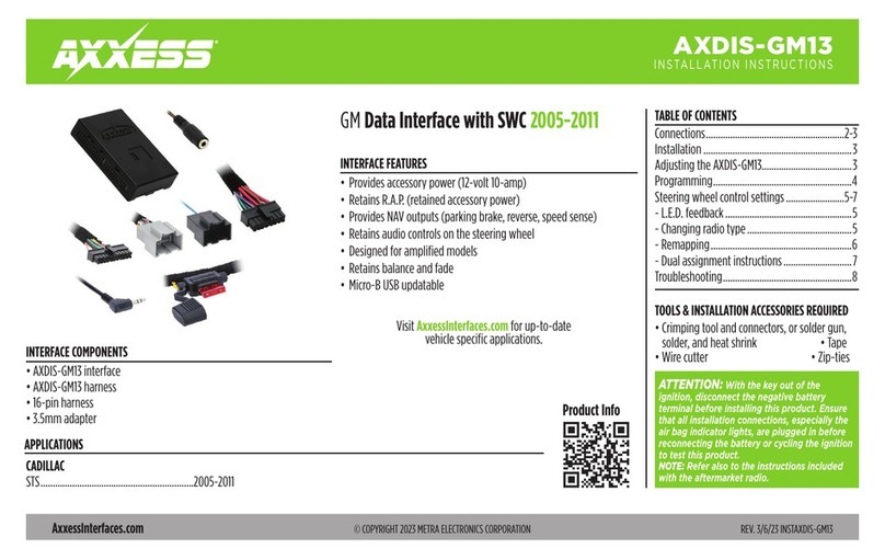 Axxess AXDIS-GM13 User manual