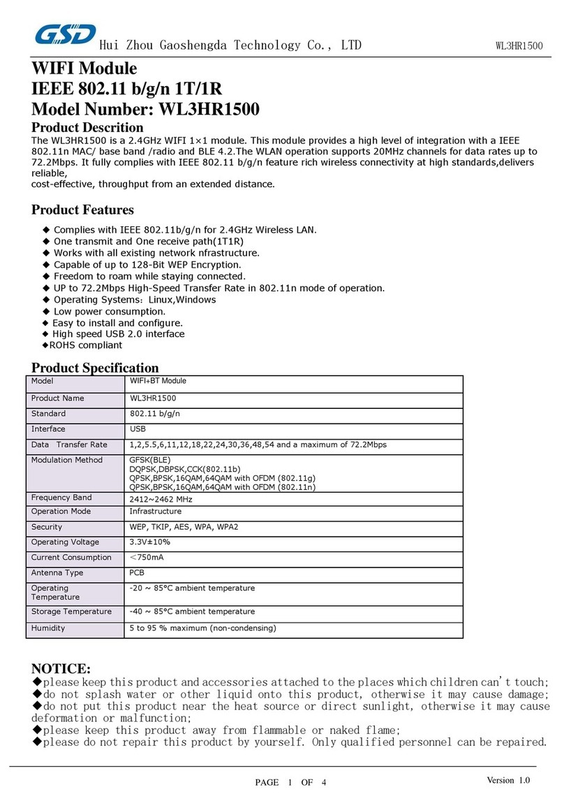 GSD WL3HR1500 quick start guide