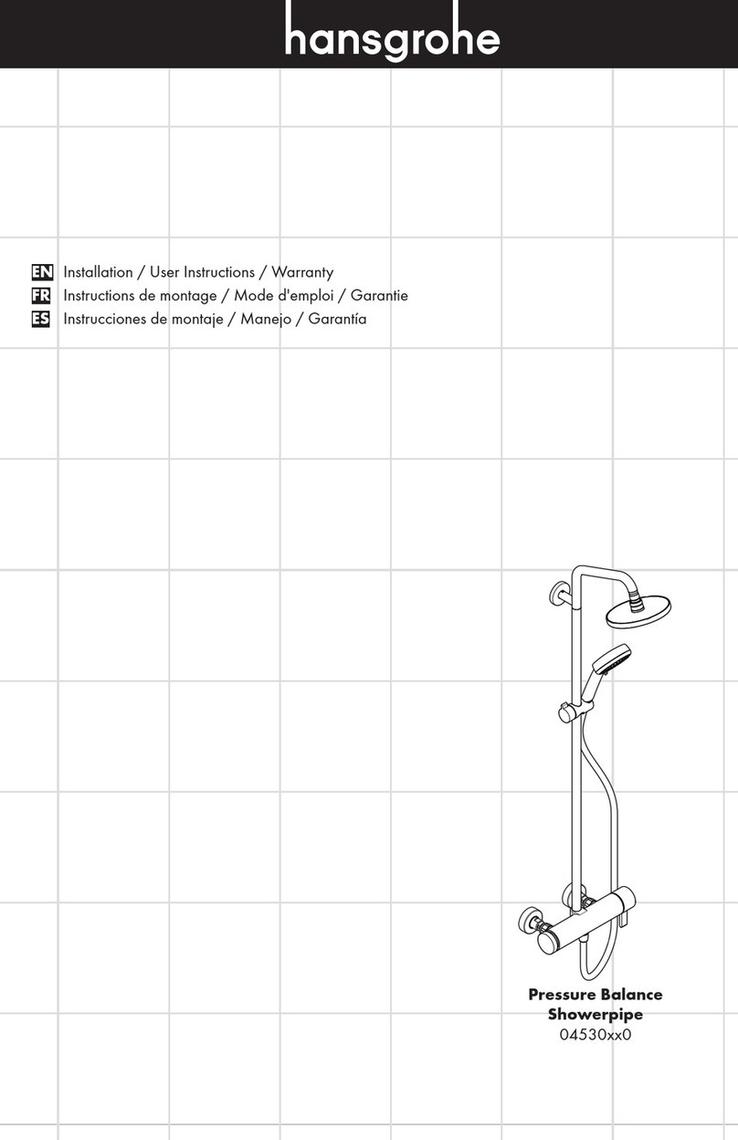 Hans Grohe Pressure Balance Showerpipe 04530 0 Series Installation/User Instructions/Warranty Hans Grohe Pressure Balance Showerpipe 04530 0 Series Installation/User Instructions/Warranty