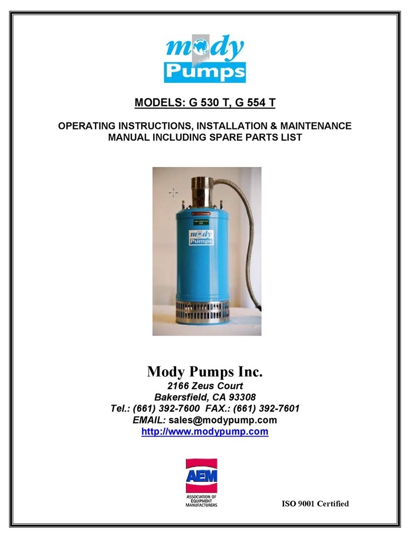 AEM Mody Pumps G 530 T OPERATING INSTRUCTIONS, INSTALLATION & MAINTENANCE MANUAL INCLUDING SPARE PARTS LIST AEM Mody Pumps G 530 T OPERATING INSTRUCTIONS, INSTALLATION & MAINTENANCE MANUAL INCLUDING SPARE PARTS LIST