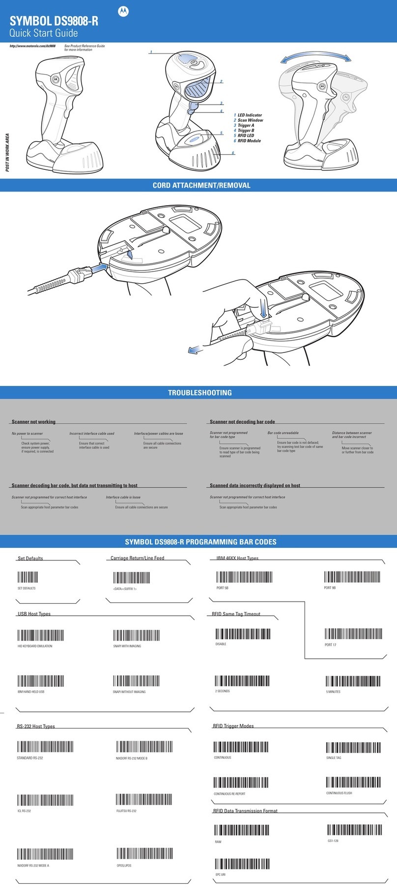 Motorola Symbol DS9808-R quick start guide