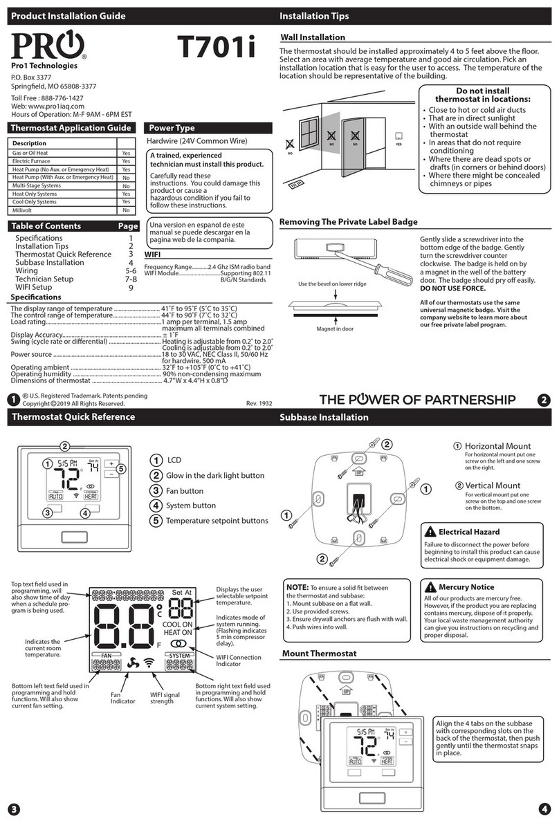 Pro1 Technologies T701i Product installation guide