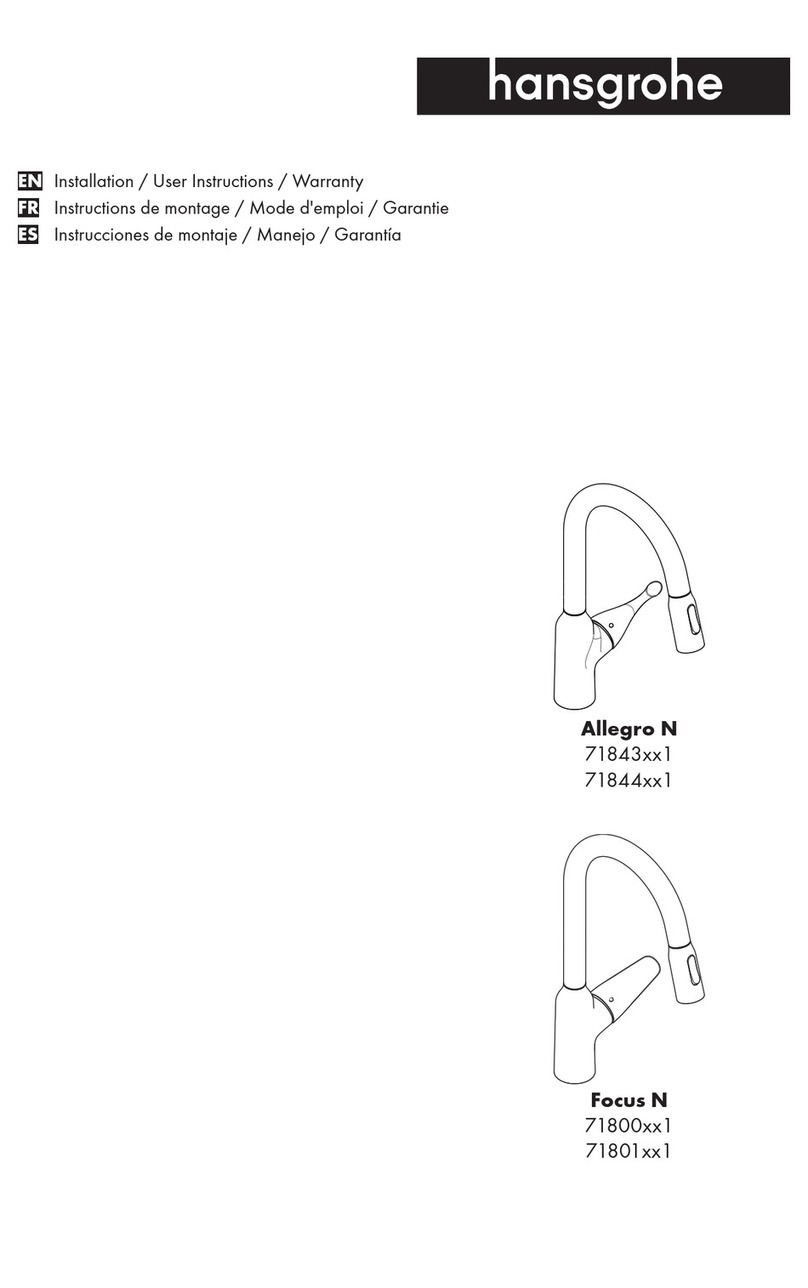 Hans Grohe Allegro N 71844 1 Series Installation/User Instructions/Warranty Hans Grohe Allegro N 71844 1 Series Installation/User Instructions/Warranty