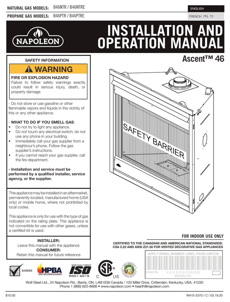 Napoleon B46NTRE Installation and operation manual