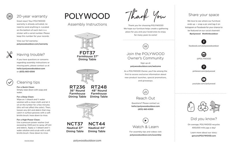 Polywood PWS1327-1 User manual Polywood PWS1327-1 User manual