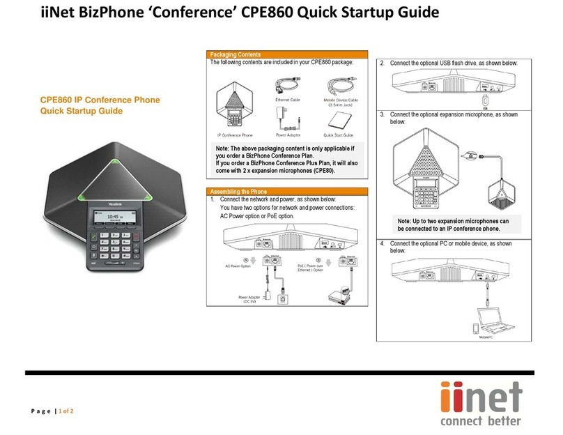 iiNet BizPhone CPE860 Quick start up guide