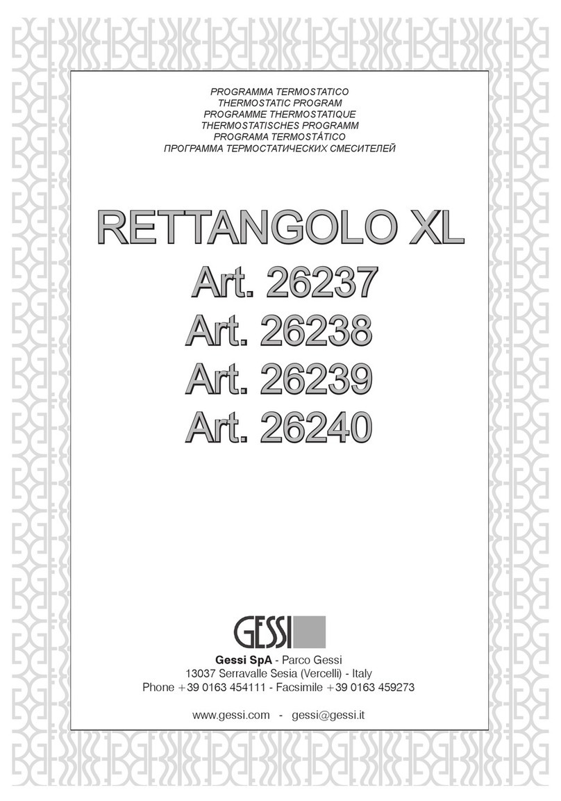 Gessi RETTANGOLO XL 26237 User manual Gessi RETTANGOLO XL 26237 User manual