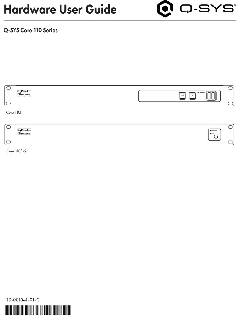 QSC Q-SYS Core 110 Series Hardware user's guide