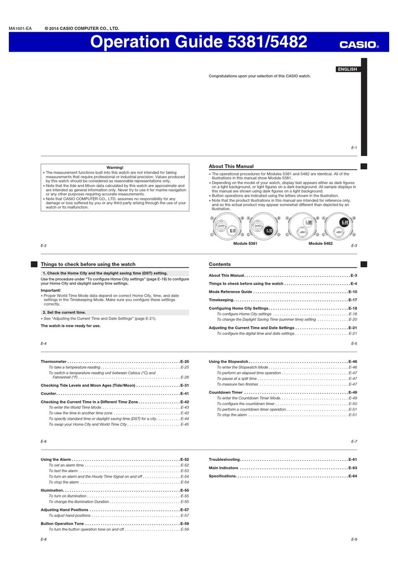 Casio 5482 Operation guide