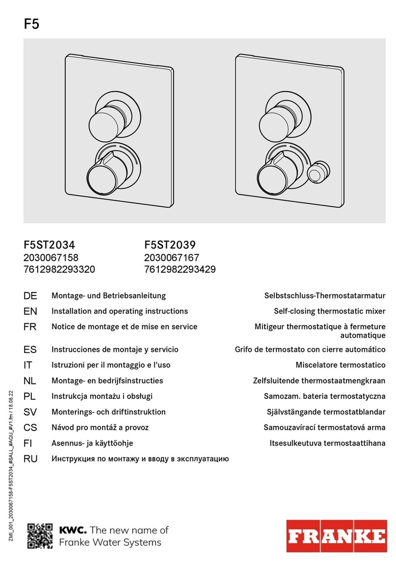 Franke F5 F5ST2034 Installation and operating instructions