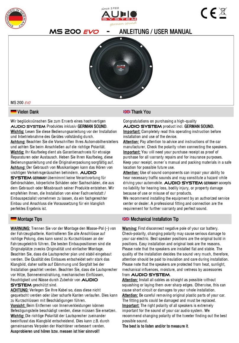 Audiosystem MS 200 EVO User manual