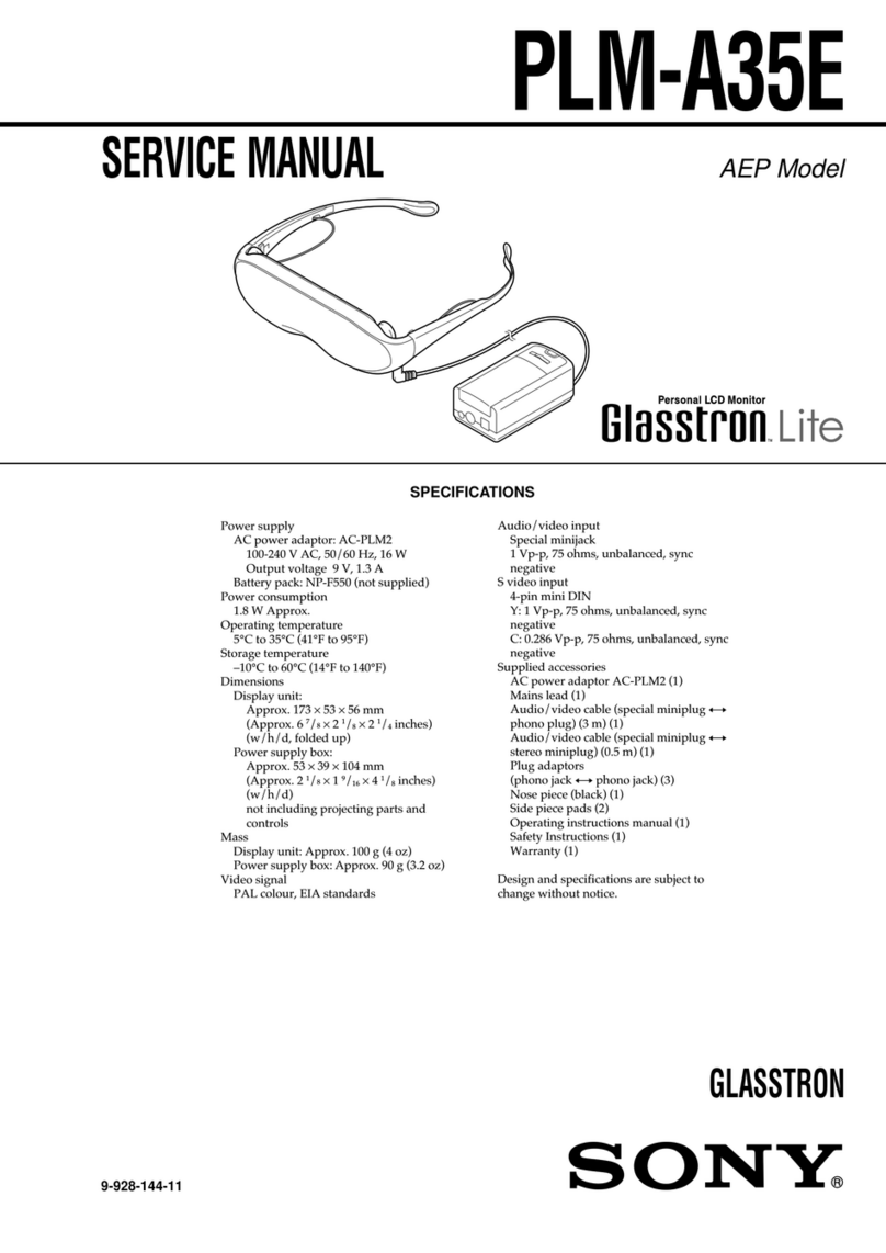 Sony Glasstron PLM-A35E User manual