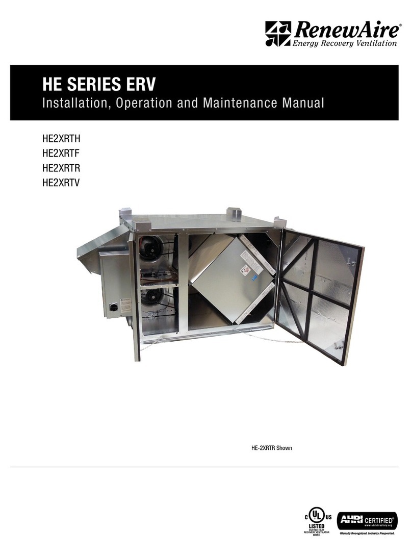 RenewAire HE2XRTH Installation, operation and maintenance manual