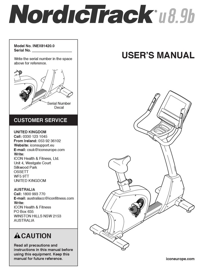 ICON NordicTrack u8.9b User manual