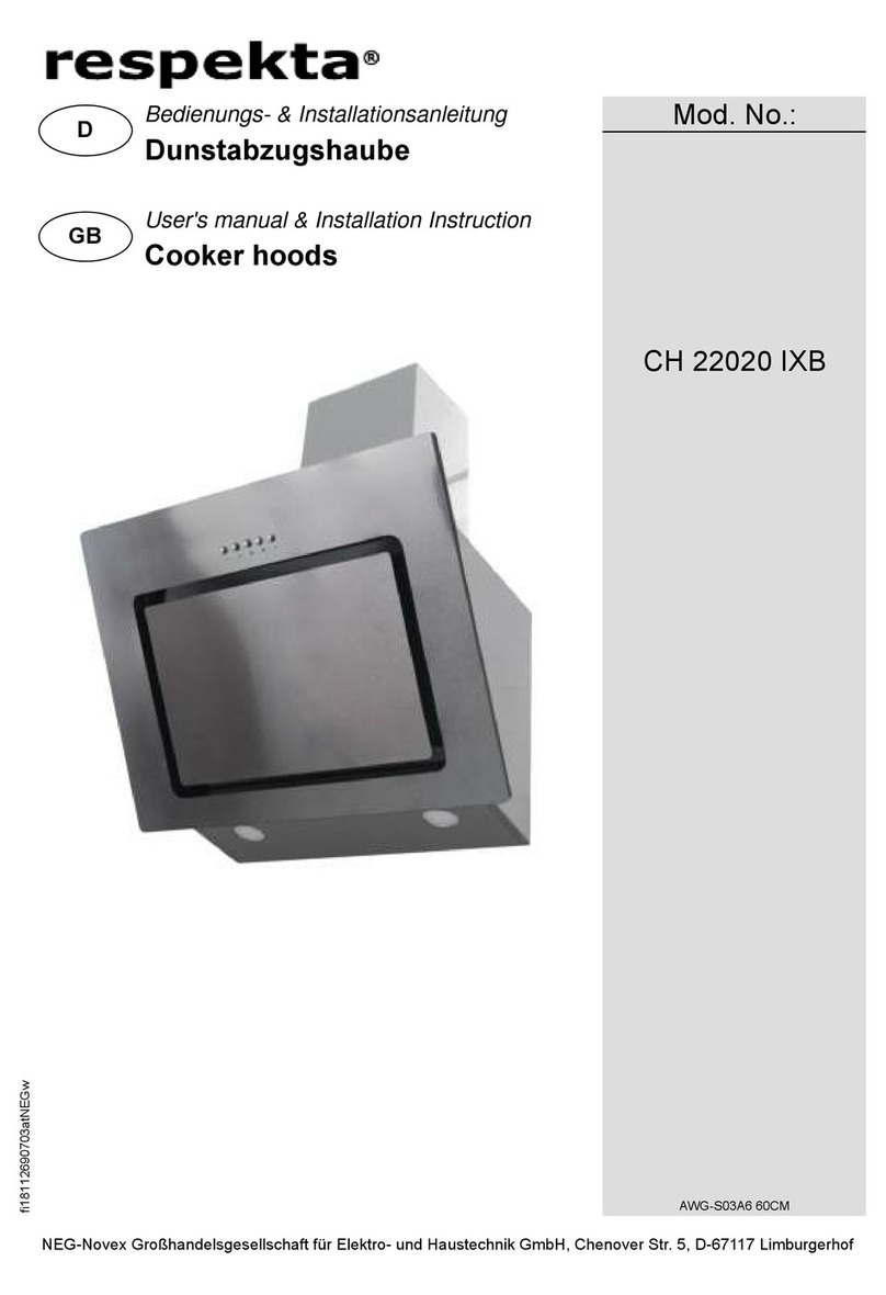 Respekta CH 22020 IXB User's manual & installation instructions