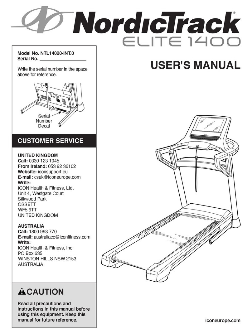 ICON NordicTrack ELITE 1400 User manual