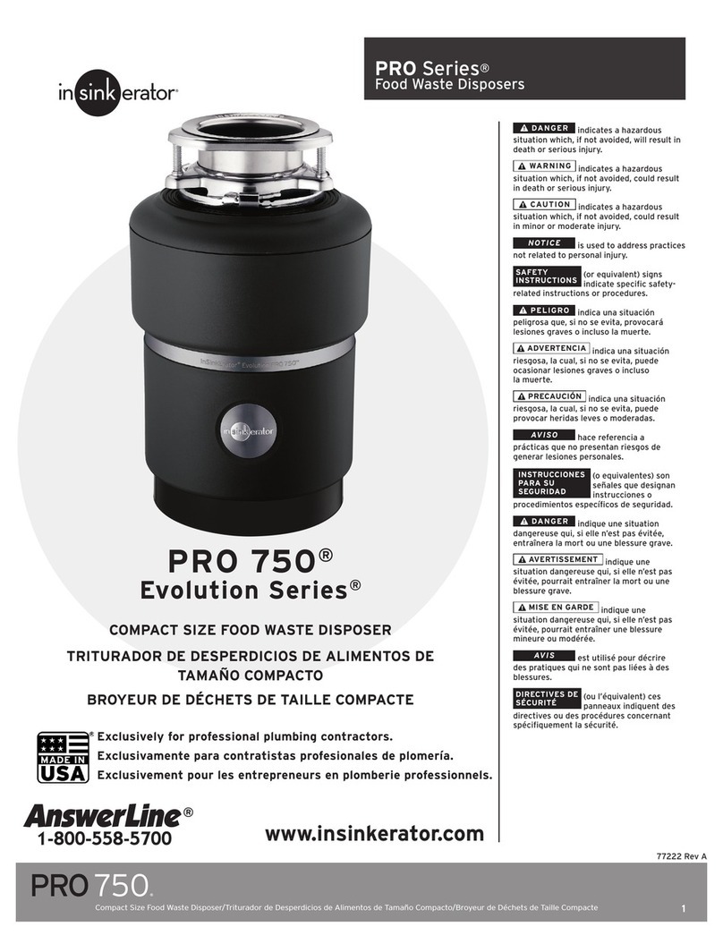 InSinkErator PRO 750 User manual