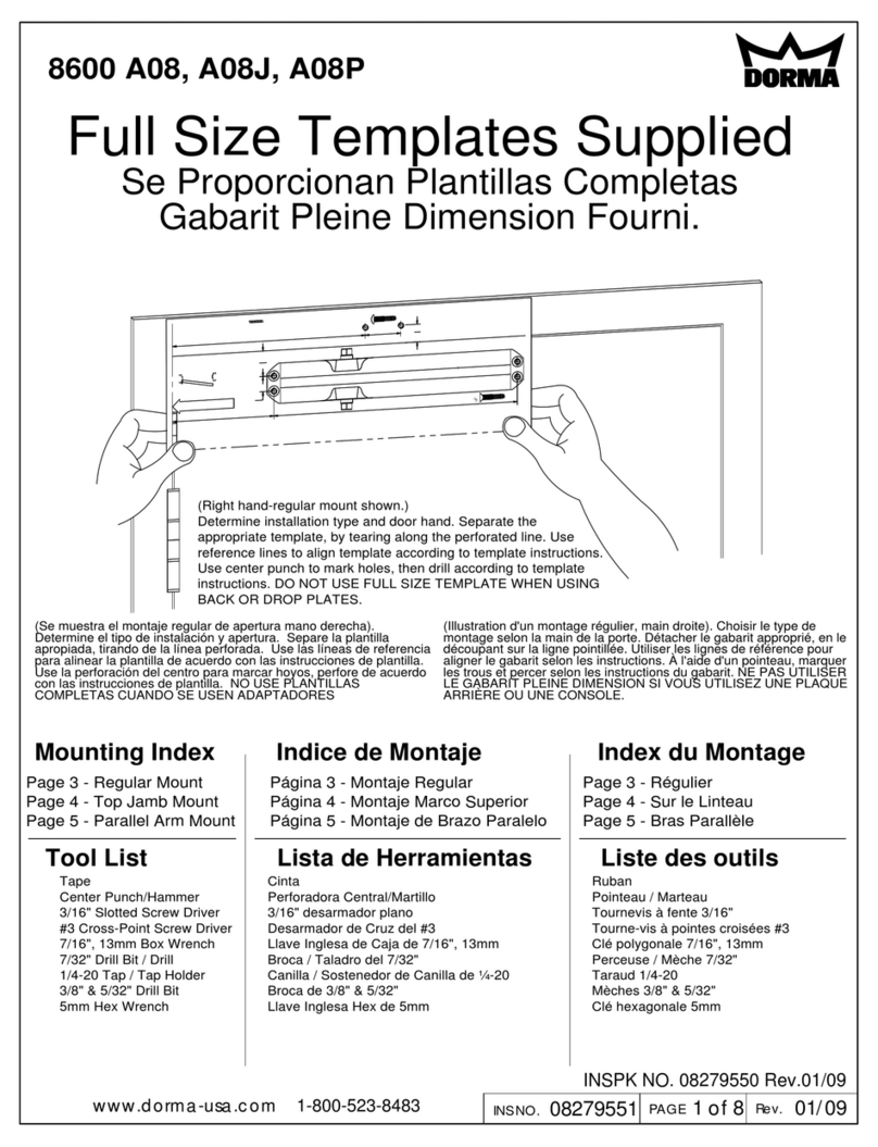 Dorma 8600 Series User manual
