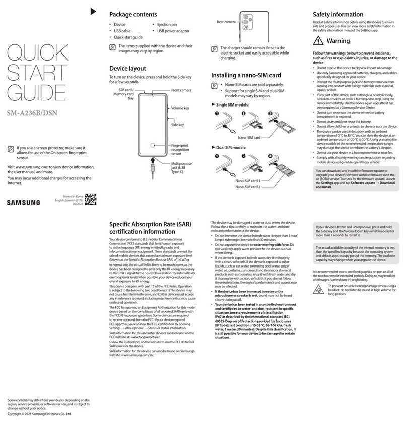 Samsung SM-A236B/DSN User manual