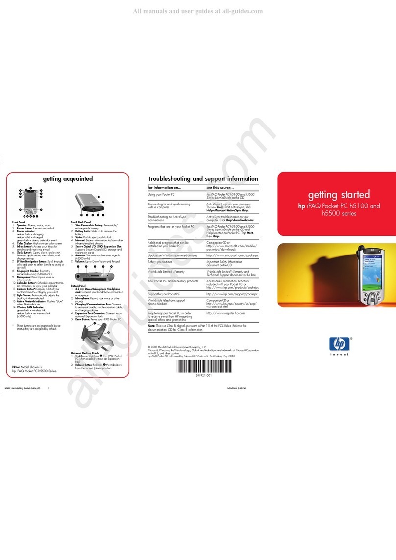 HP iPAQ Pocket PC h5100 Series User manual