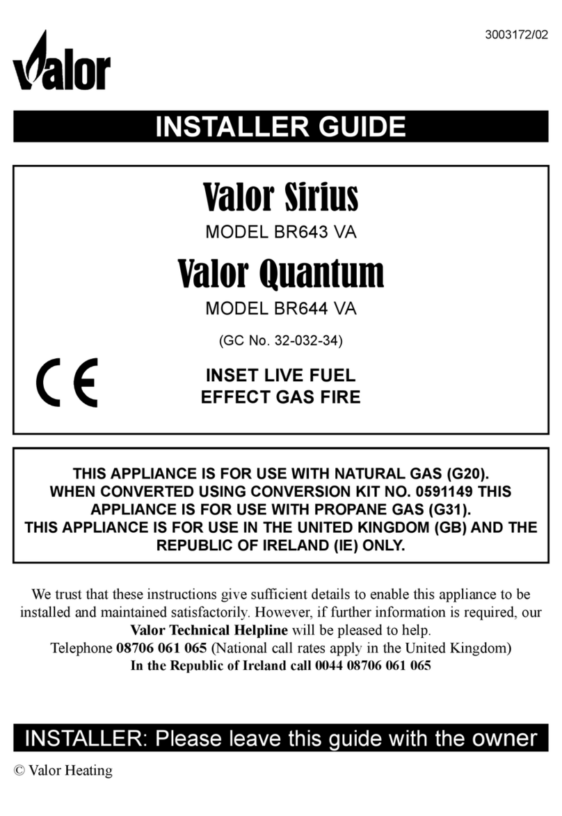 Valor Heating Sirius BR643 VA Assembly instructions Valor Heating Sirius BR643 VA Assembly instructions