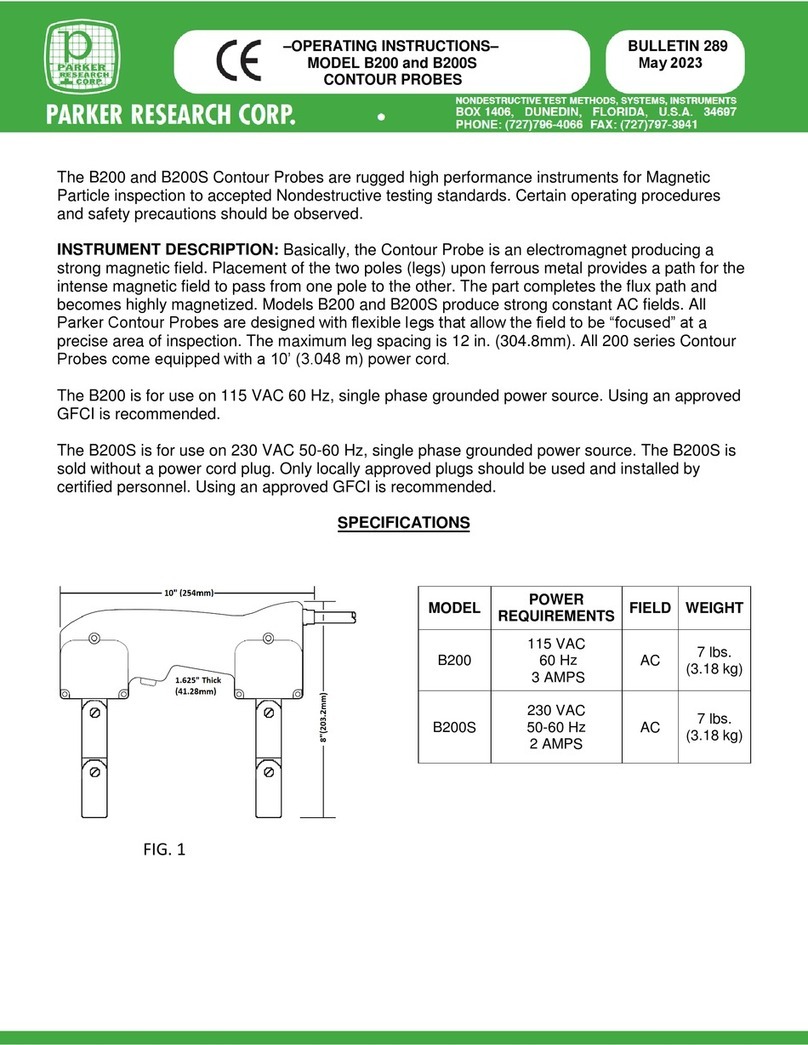 Parker Research Corp B200S operating instructions