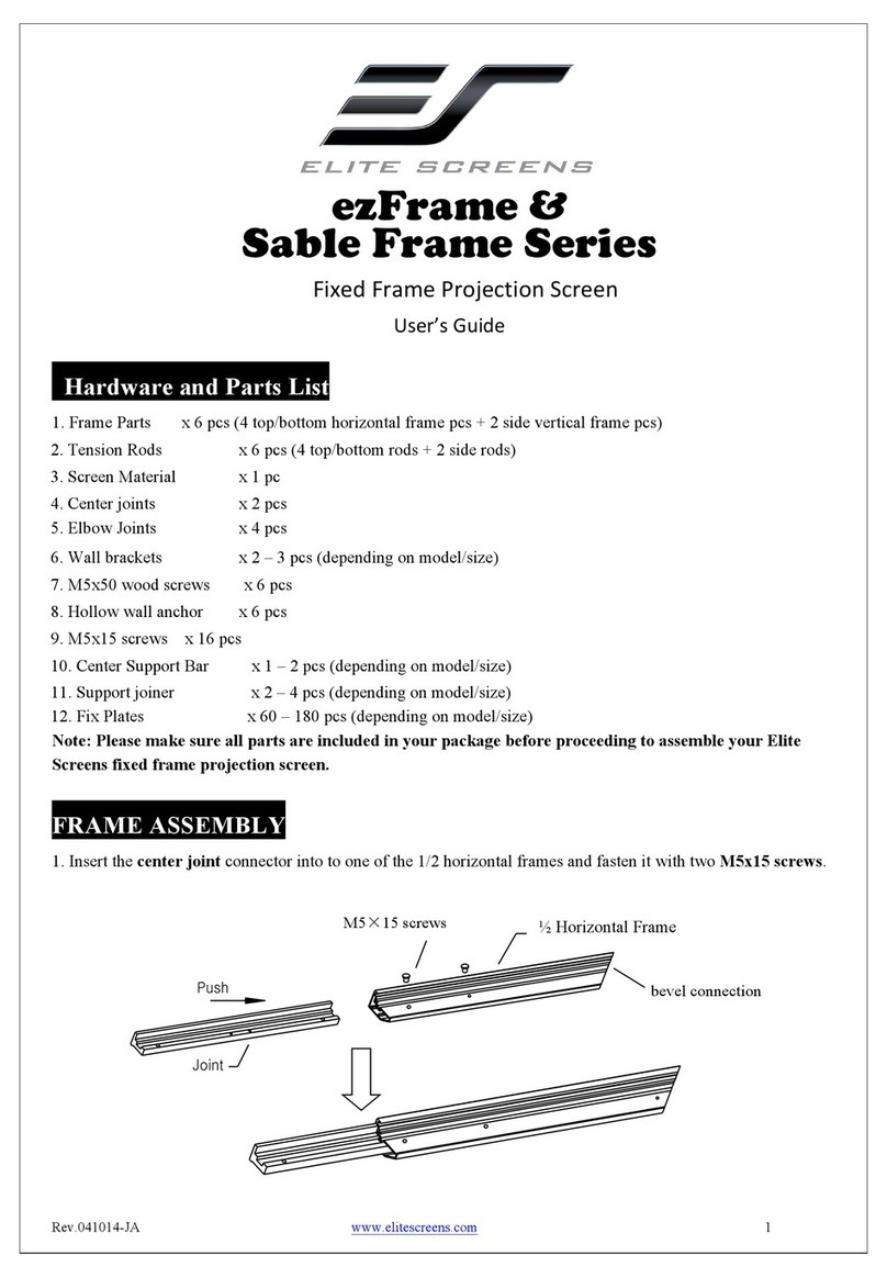 Elite Screens ezFrame Series User manual