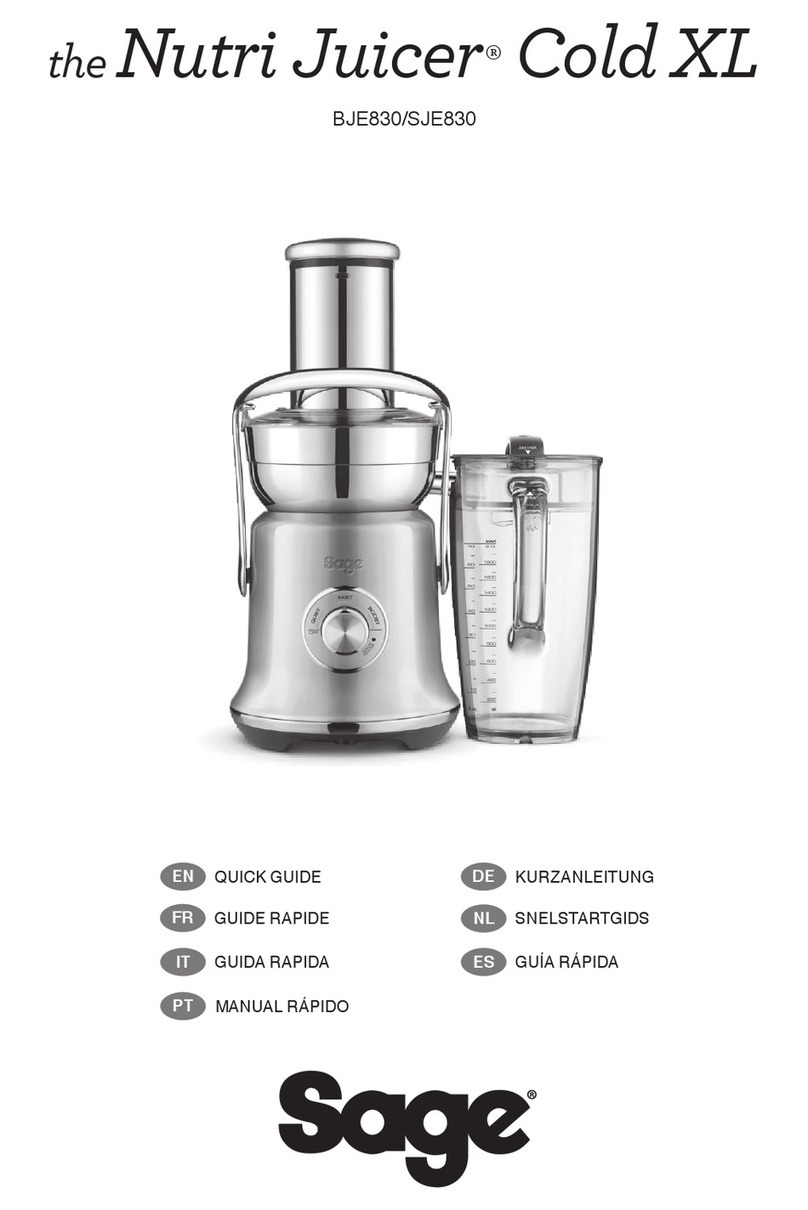Sage the Nutri Juicer Cold XL quick guide